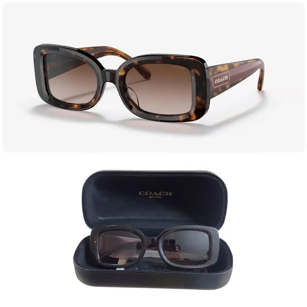 Coach Brown Dark Tortoise Purple Side Frame NWOT